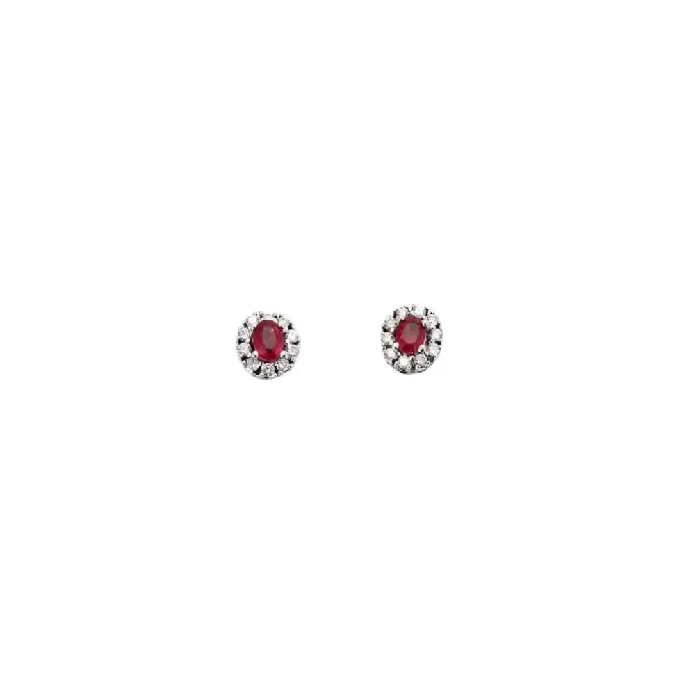 Puces D'oreilles Diamants & Rubis