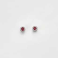 Puces D'oreilles Diamants & Rubis