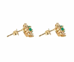 PUCES D'OREILLES DIAMANTS & EMERAUDES