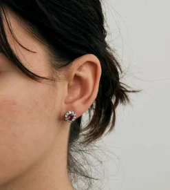 Puces D'oreilles Diamants & Rubis