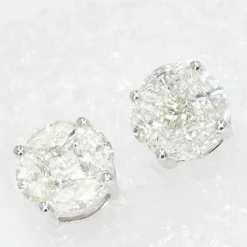 Puces d'oreilles diamants 0.20 carat or blanc