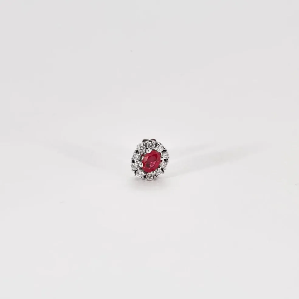 Puces D'oreilles Diamants & Rubis