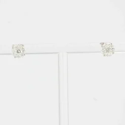 Puces d'oreilles diamants 1,13 carat et or blanc