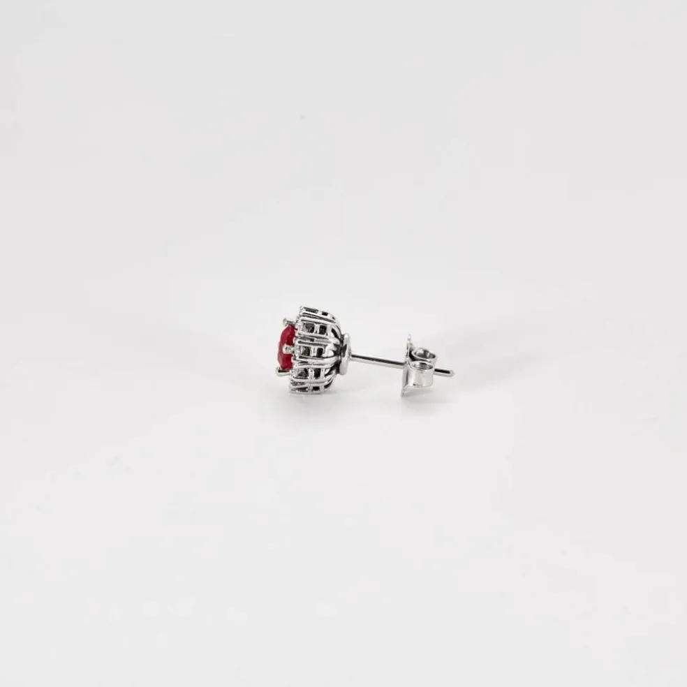 Puces D'oreilles Diamants & Rubis