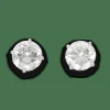 Puces d'oreilles en or blanc avec diamants taille brillant