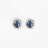 Puces d'oreilles en or blanc saphir et diamants