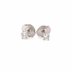 Puces d'oreilles or blanc diamants