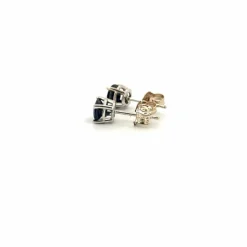 Puces d'oreilles or blanc et saphirs