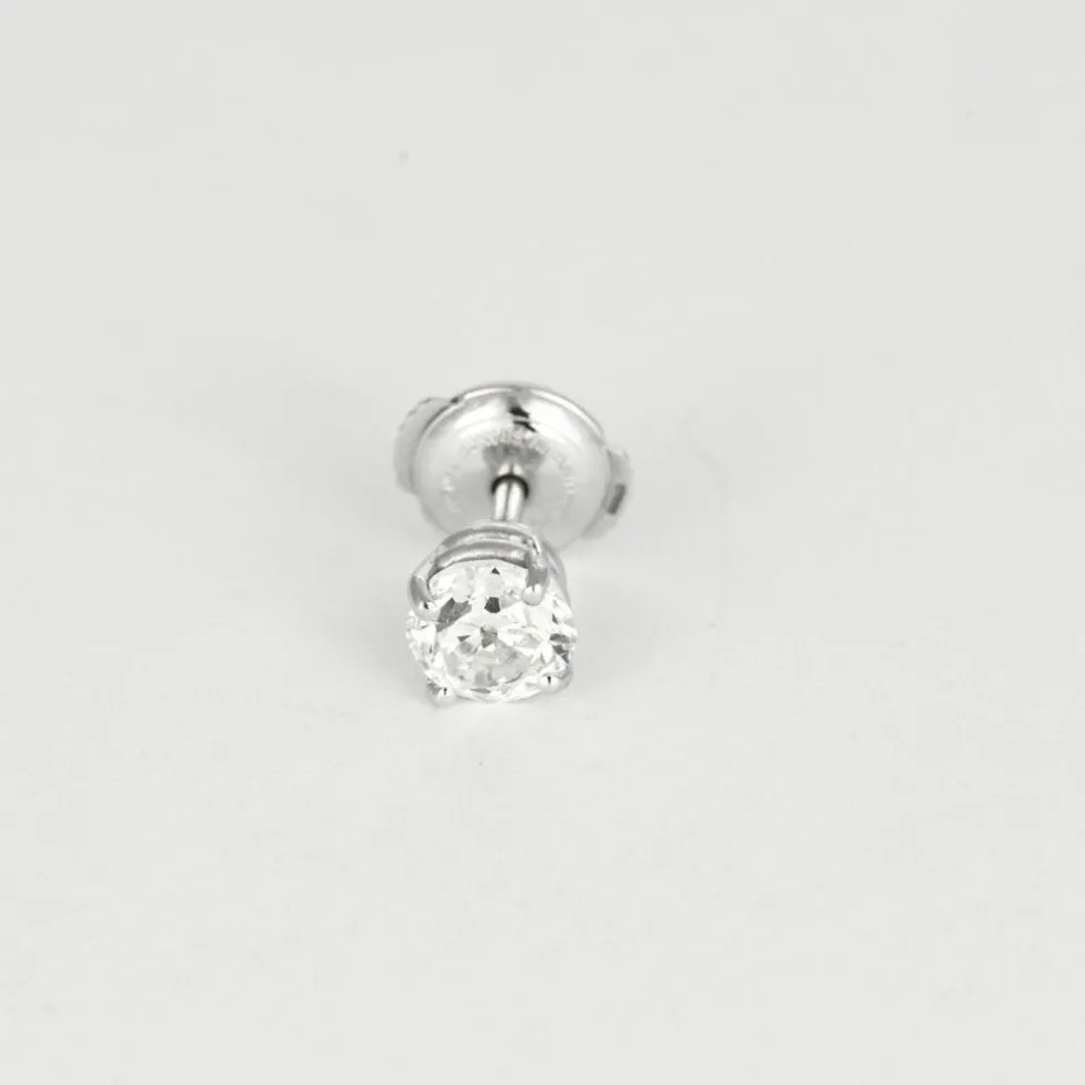 Puces d'oreilles or blanc et diamant