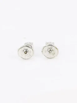 Puces d'oreilles or blanc diamants ronds 0.7 carat
