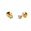 Puces d’oreilles or jaune diamants