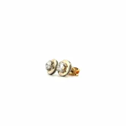 Puces d'oreilles Or Jaune Or Blanc 18k & Diamant