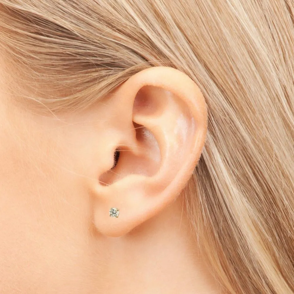 Puces D'oreilles Or Jaune & Diamants