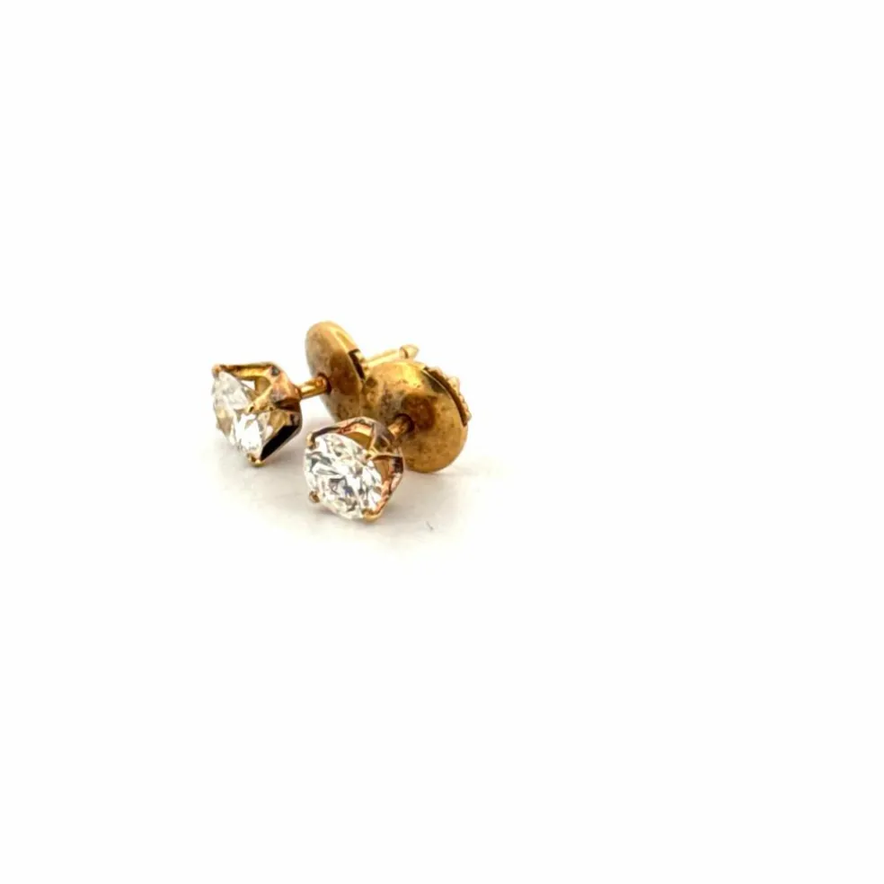 Puces D'oreilles Or Jaune 18k & Diamants