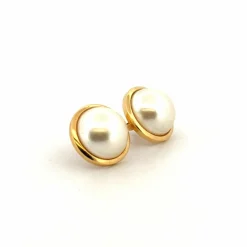 Puces D'oreilles Or Jaune 18k & Perles