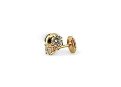 Puces d’oreilles or jaune diamants