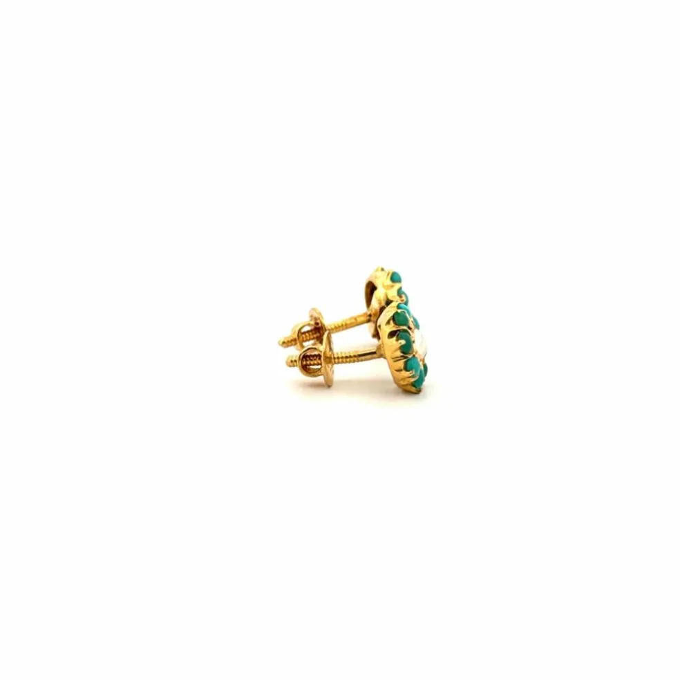 Puces d'oreilles or jaune perle
