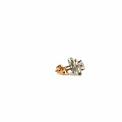 Puces d'oreilles Or Jaune Or Blanc 18k & Diamant