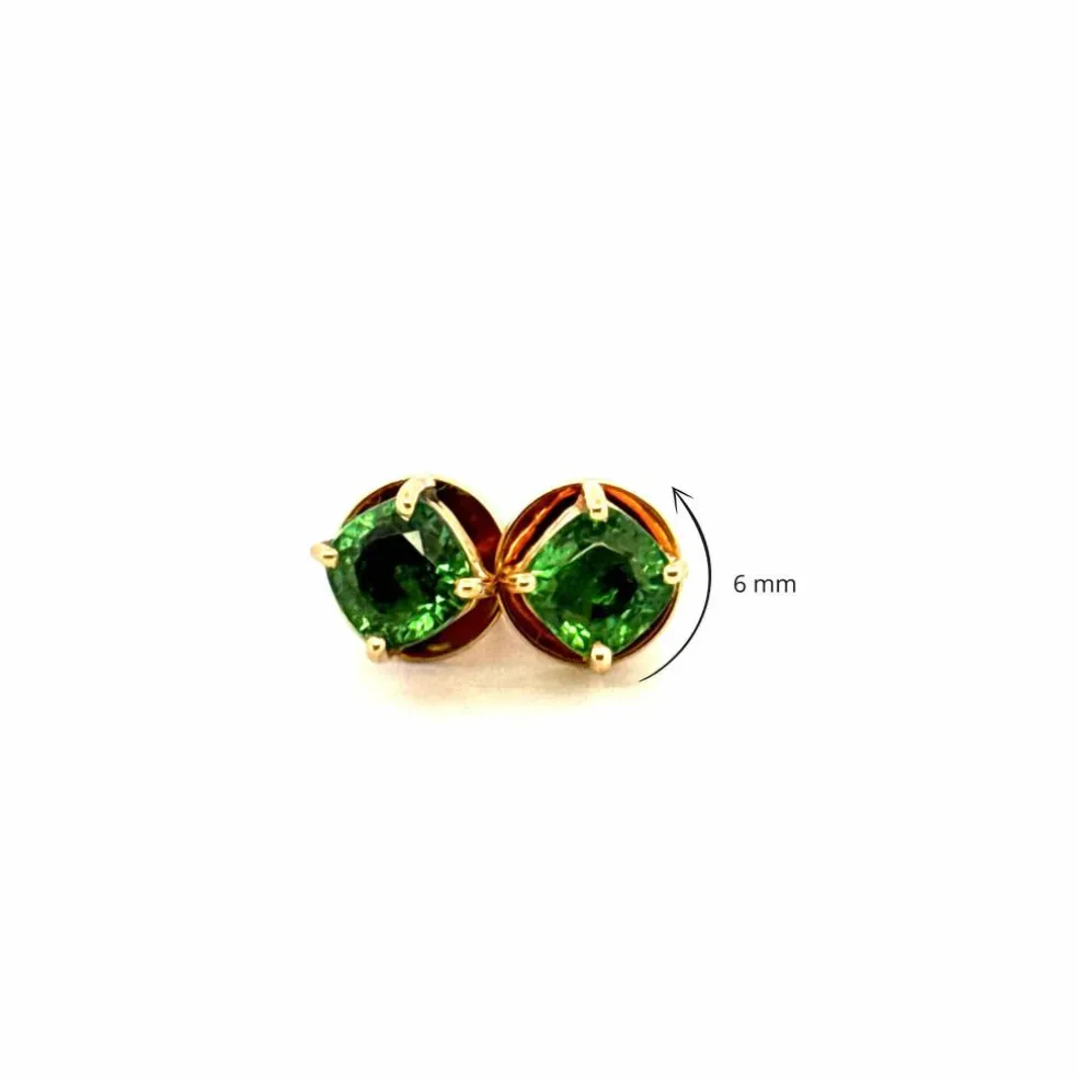 Puces D'oreilles Or Jaune 18 carats & Tourmaline