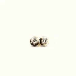 Puces d'oreilles Or Jaune Or Blanc 18k & Diamant