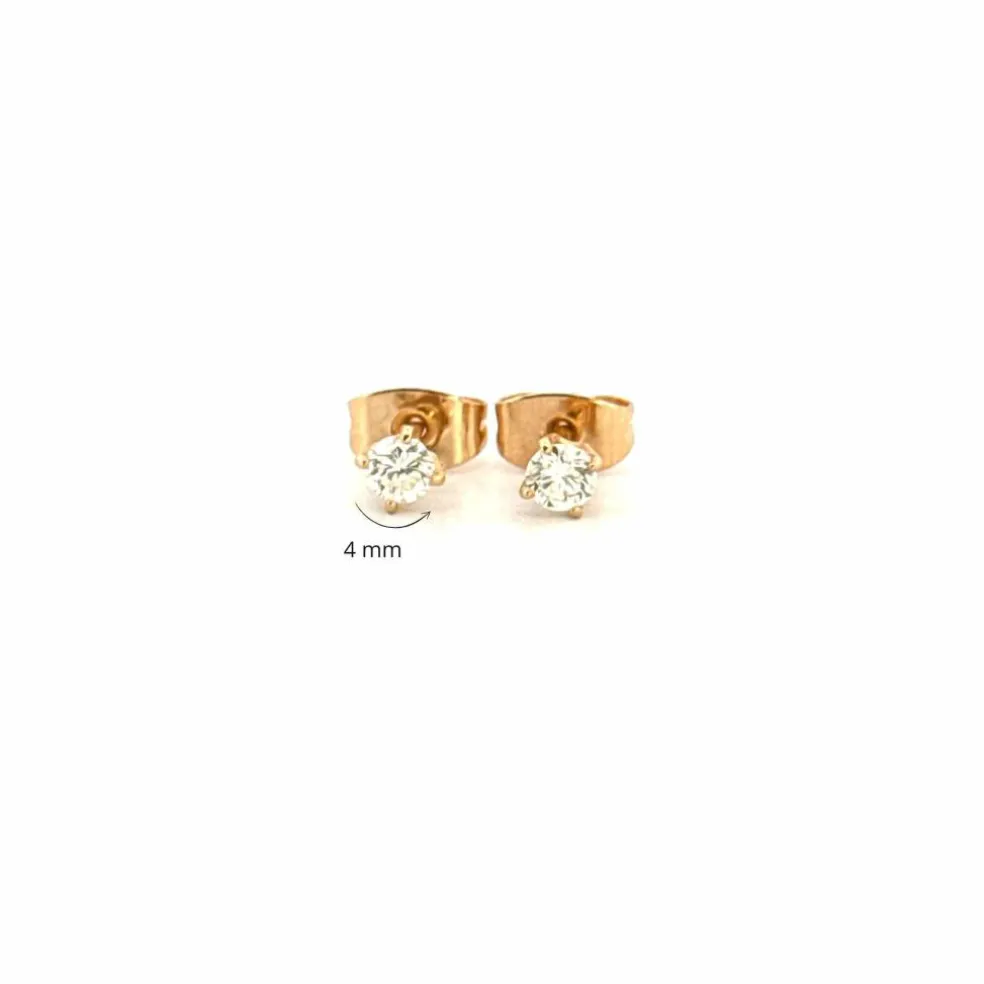 Puces D'oreilles Or Jaune & Diamants