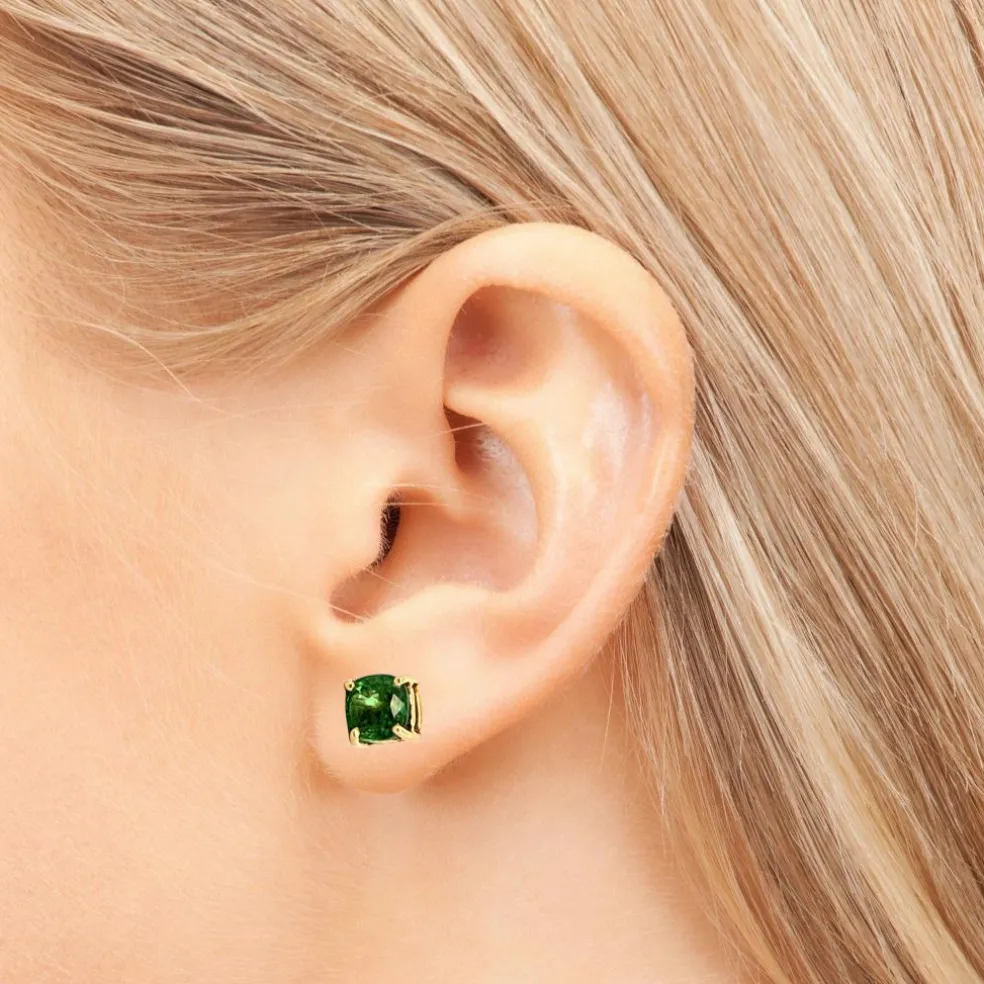 Puces D'oreilles Or Jaune 18 carats & Tourmaline