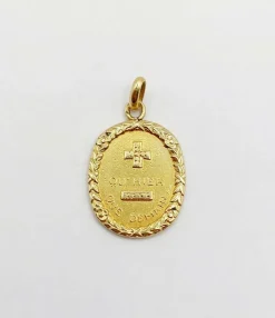 RARE Pendentif médaille d'amour or 18k "+ qu'hier - que demain" maison AUGIS (circa 1920)