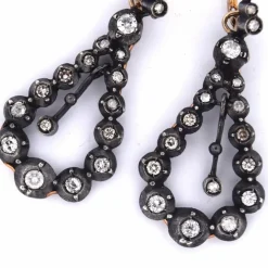 ÈRE VICTORIENNE - BOUCLES D'OREILLES EN OR ET ARGENT - DIAMANTS