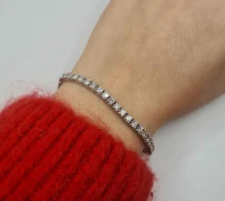 Rivière de diamants naturels or blanc 18 carats