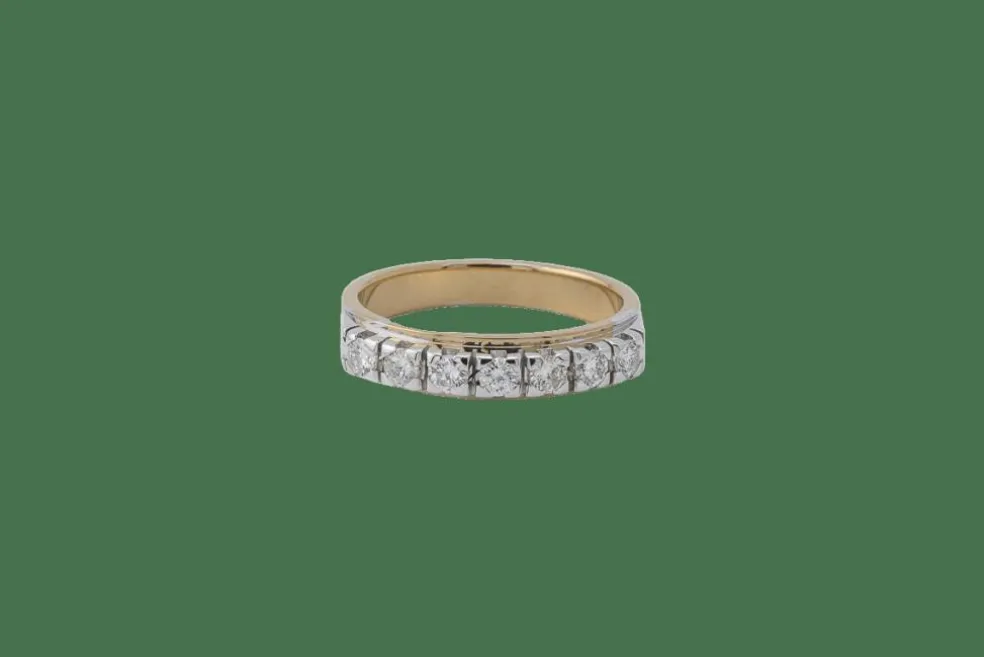 Rivière en or jaune et or blanc avec diamants