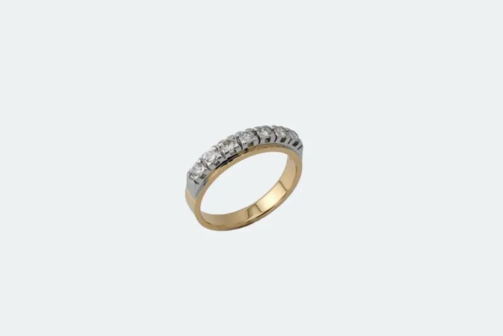 Rivière en or jaune et or blanc avec diamants