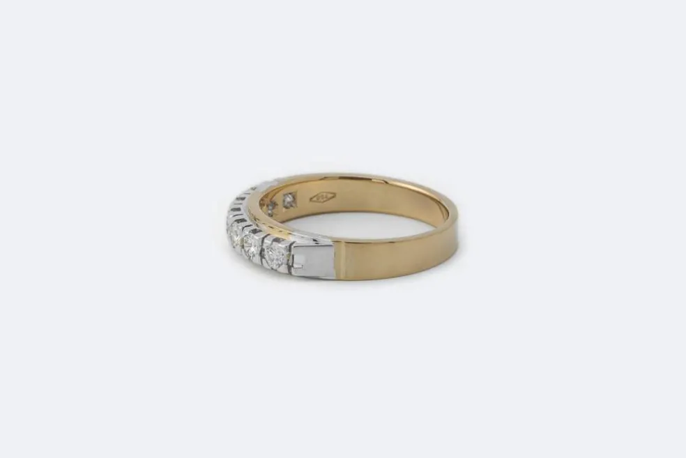 Rivière en or jaune et or blanc avec diamants