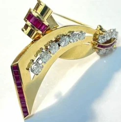 Rubis retro, broche ruban par Lackritz