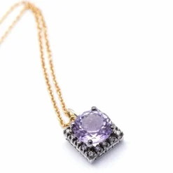 SALVINI - collier avec améthyste et or bicolore