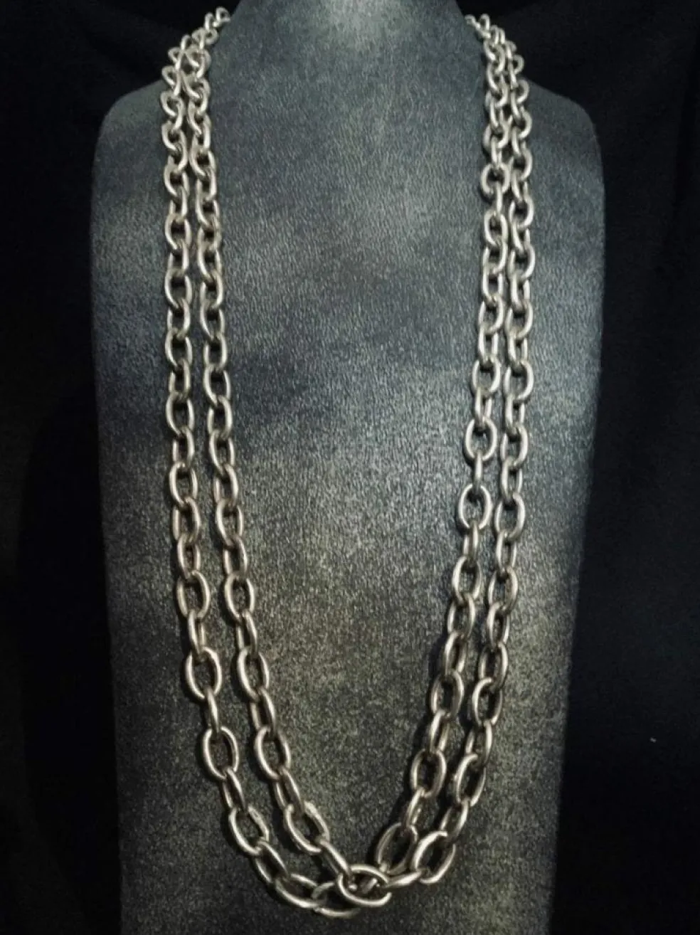 Sautoir à mailles forçat, Argent