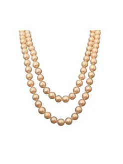 Sautoir 2 Rangs De Perles De Culture, Fermoir Saphirs