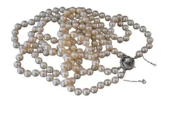 Sautoir 2 Rangs perles de culture et or blanc