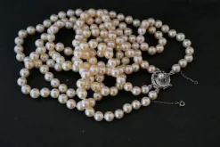 Sautoir 2 Rangs perles de culture et or blanc