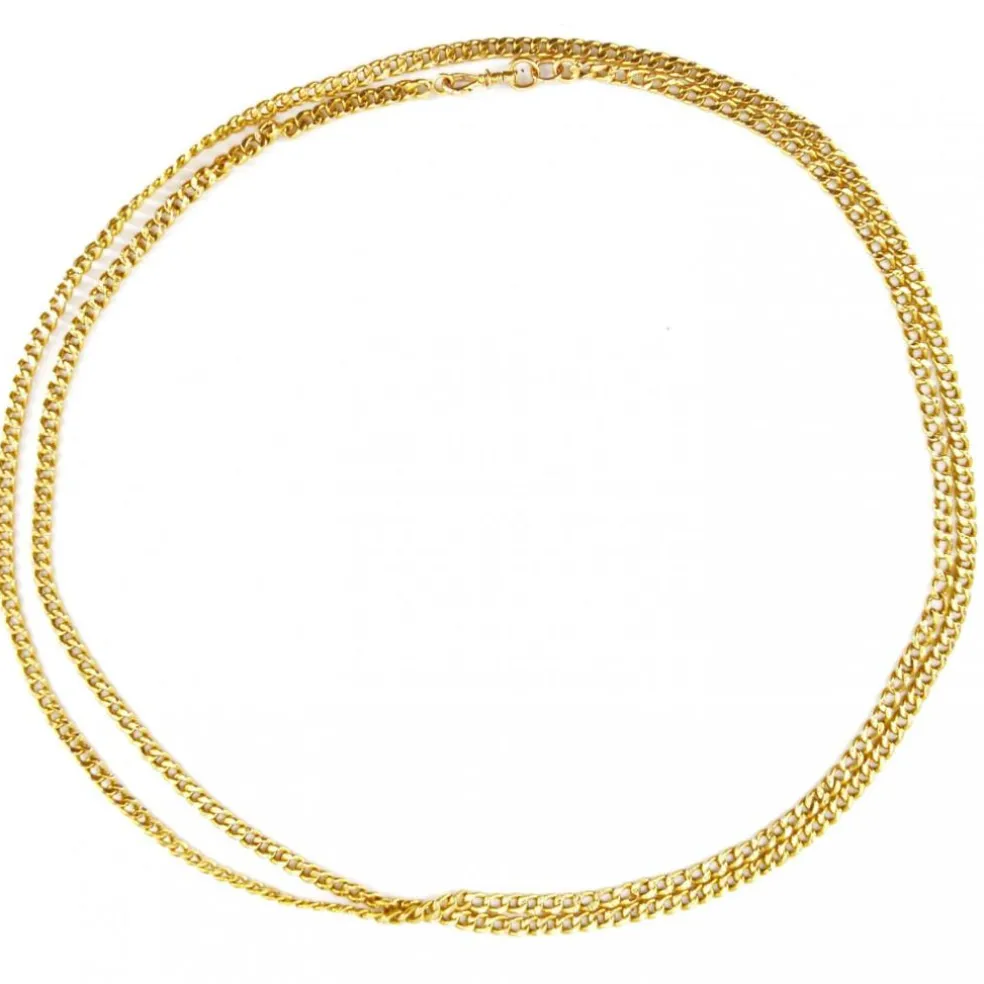 Sautoir ancien en or maille gourmette