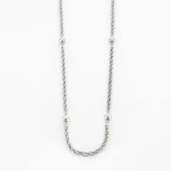Sautoir Billes or gris