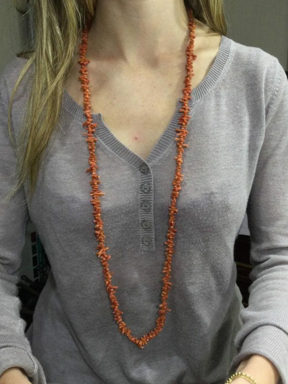 Sautoir En Corail Rouge