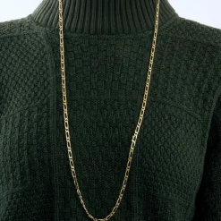 Sautoir en or jaune à maille figaro alternée