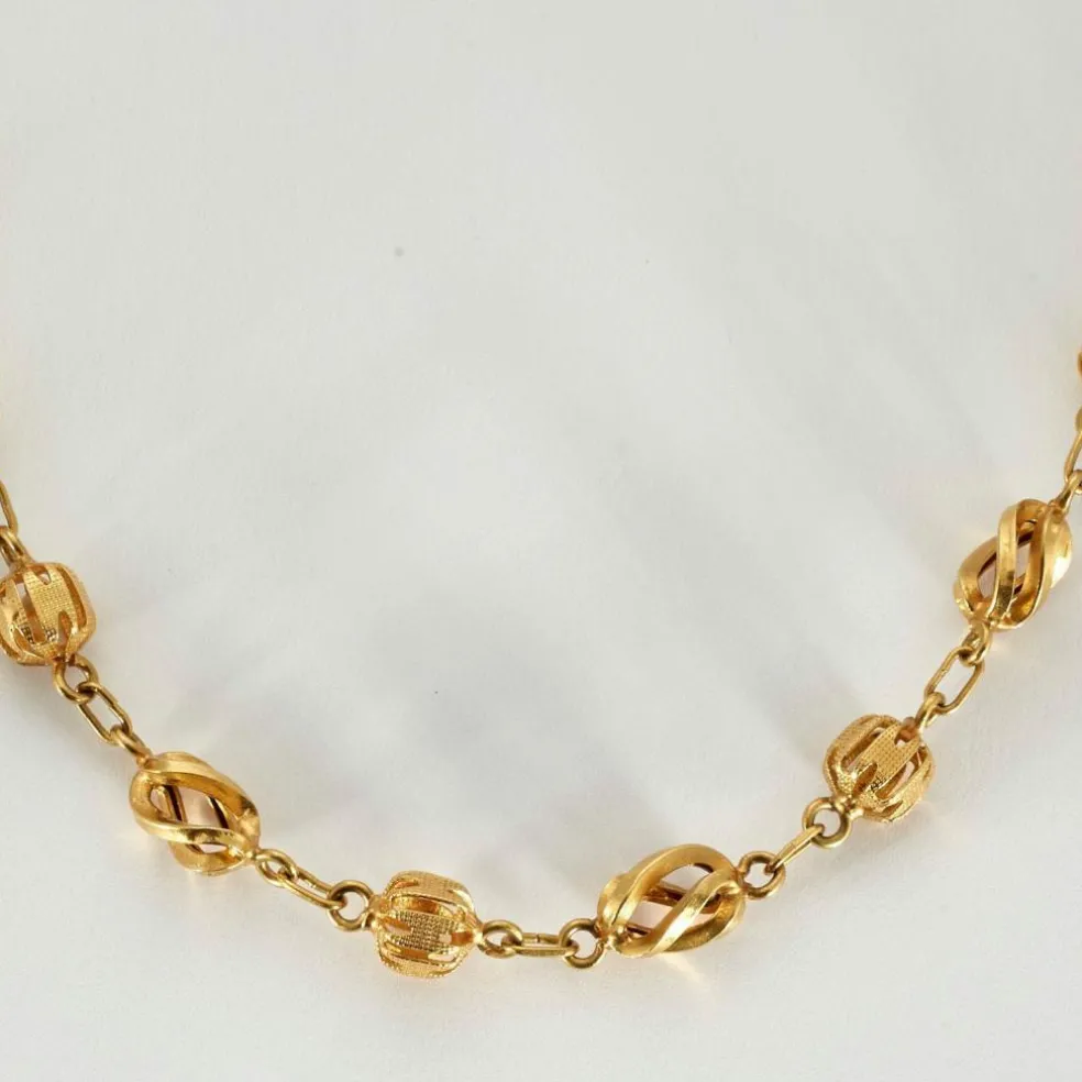 Sautoir en or jaune maille alternée