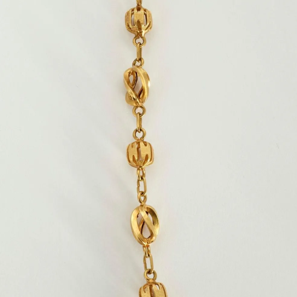 Sautoir en or jaune maille alternée