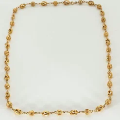 Sautoir en or jaune maille alternée