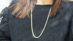 Sautoir maille corde en or jaune
