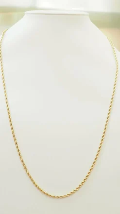 Sautoir maille corde en or jaune