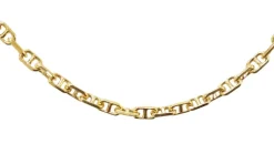 Sautoir maille marine limée en or jaune