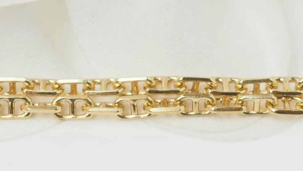 Sautoir maille marine limée en or jaune