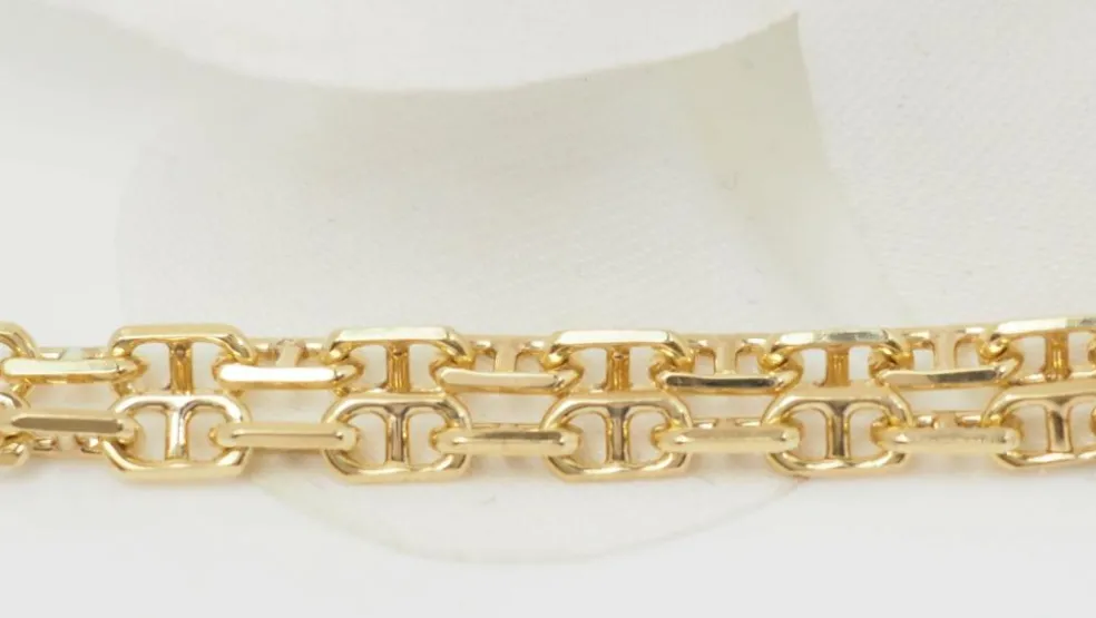 Sautoir maille marine limée en or jaune